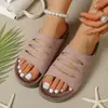 Sandalias de cuña con plataforma gruesa para mujer, talla grande, para comercio exterior transfronterizo, nuevo modelo de verano 2026, estilo europeo y americano, sandalias de playa para exteriores