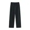 Calça Casual de Verão 2026 Nova, Cintura Alta, Emagrecedora, Cor Sólida, para Mulheres, com Caimento Fluido, Versátil, Perna Larga, Corte Reto