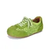 Tênis de Treino Alemão Tecido de Couro Bovino de Primeira Camada, Sapatos Casuais Femininos de Solado Plano, Novos Flats Femininos Retrô de Bico Redondo em Couro Genuíno Verão 2026