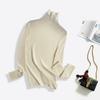 Suéter Camada Base de Lã 100% Pura com Gola Alta e Zero Pressão para Mulheres, Suéter de Tricô Pulôver Slim Fit, Estilo Fino Emagrecedor, Roupa Feminina de Outono