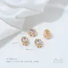 Contas Espaçadoras Ovais de Cobre Banhado a Ouro 14K com Zircônias Coloridas para Colares de Cristal e Pérolas Artesanais DIY Acessórios de Joias