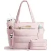 Amazon Bolso Tote Acolchado Ligero Esponjoso para Mujer Bolso Tote de Trabajo Bolso de Hombro Acolchado Gran Capacidad Transfronterizo