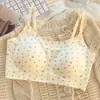 Outono/Inverno Clássico Pastoral Pequena Estampa Floral Costas Bonitas 9-16 Anos Confortável Sem Costura Alças Ajustáveis Respirável Bojos Fixos Bandeau