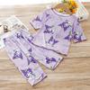 Pijamas de verano para niñas, de manga corta, finos, 2024, nuevos, para niñas, de verano, con mangas de siete puntos, ropa de casa, ropa exterior