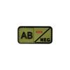 Tira Tipo Sanguíneo de Pegamento Suave de PVC Identificación Táctica Velcro Parche de Goma 3D Tipo Sanguíneo A AB O B POS Capítulo de Tipo Sanguíneo en stock