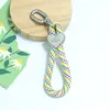 Huayang Cordón de Teléfono Tejido Floral Llavero Correa de Mano Anti-Pérdida Cadena de Teléfono Cuerda de Poliéster DIY Colgante Cruzado