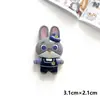 2025 Nuevo Pequeño Conejo Policía Zorro Animal Loco DIY Accesorios de Resina Llavero