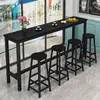 Mesa alta de bar de pared balcón uso doméstico borde estrecho mesa larga tienda de té de leche estante estrecho de pared mesa y sillas mesa larga esbelta