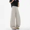 Pantalones casuales de pierna ancha, secado rápido, refrescantes, para hombre, marca de tendencia americana, seda de hielo, protección solar, pierna curva, ligeramente acampanados, para 2026