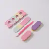 Herramienta de manicura y cuidado de uñas más vendida a nivel transfronterizo, juego de 5 piezas: Empujador de cutículas en V, lima de uñas, palillo para relieve, separador de dedos, tira pulidora