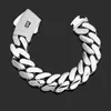 Pulseras Personalizadas para Hombre Hip-Hop Europeo y Americano Cadena Cubana Brillante de Oro de 14K Tendencia Versátil Joyería Transfronteriza Accesorios Más Vendidos