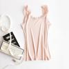 Camisole de Seda Tricotada Tangge Primavera e Verão Feminina Renda Base Camisa plus size Seda de Amora Feminina Curta Slim-fit