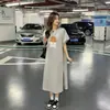 Vestido Casual de Verano para Mujer Talla Grande, Aspecto Adelgazante, Abertura Lateral por Encima de la Rodilla, Manga Corta Larga, Vestido Casual para Mujer para Cubrir la Piel