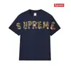 Camiseta de Algodón Pesado Moda Americana Transfronteriza Estampado de Letras Supreme Cuello Redondo Manga Corta Unisex Holgada Casual para Hombres y Mujeres