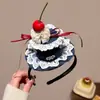Regalo de cumpleaños para niños: Diadema de pastel de fresa, diadema de dibujos animados linda para niñas, diadema de bebé, no aprieta la cabeza, accesorio para el cabello de niña pequeña