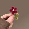 Grampo de Cabelo Flor de Pelúcia Vermelha Bico de Pato para Mulheres Outono e Inverno Clipe para Franja Clipe Lateral de Cabeça de Princesa Grampo de Cabelo Grampo de Cabelo Adorno de Cabeça