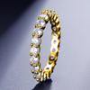 Anillo de Zirconia de Cuatro Garras Estilo Europeo y Americano Transfronterizo, Personalizado para Mujeres, Anillo de Diamantes de Fila Única Simple y Elegante, Estilo Minimalista