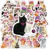 Compra direta transfronteiriça: 56 peças de adesivos de rabiscos de gato com tema rosa, apresentando animais de estimação fofos, cachorrinhos, coelhos e designs de animais adoráveis