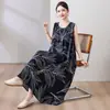 2026 Novo Vestido de Algodão e Seda Feminino Verão Moda de Alto Padrão Solto Algodão Artificial Sem Mangas Colete Saia Longa