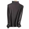 17611 Blusa de Modal para Mulheres, Camada Base de Lã para Outono e Inverno, Camiseta de Manga Longa Justa, Camada Base Emagrecedora para Mulheres