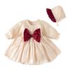 Vestido Vermelho Festivo Anbai Deer Spring para Bebê Menina de Um Ano, Banquete de Aniversário de Bebê, Lua Cheia, Vestido de Princesa para Bebê