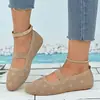 Zapatos Planos Casuales de Moda Talla Grande Primavera Verano Nuevos Punta Redonda Planos Casuales Mocasines de Punto Hueco para Mujer