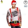 Carnaval de Natal Noite Festa Fantasia Adulto Masculina Baile de Máscaras Camiseta com Estampa 3D