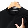 Bamboo Mesh Ice Silk T-shirt Masculino de manga curta Camisa Collar Summer Business Light Luxury Cool High Elastic Half-sleeved All-match