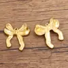 4 Pingentes de Brinco de Laço em Aço Inoxidável Banhados a Vácuo Pingentes de Colar Acessórios para Joias Artesanais DIY