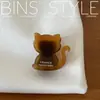 Coreia do Sul importou França pequeno padrão ouro fofo desenho animado urso gato pequeno pega-cabelo franja clipe lateral