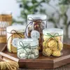 Tapa Transparente Frasco Sellado para Mascotas Comida Botella de Plástico Vacía Redonda Snack Galleta Caramelo Botella de Boca Ancha Contenedor de Embalaje