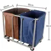 Carrito de lavandería, carrito de servicio a la habitación de hotel, carrito de acero inoxidable, carrito de lavandería, carrito de tintorería, carrito de almacenamiento y reciclaje