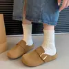 Sandalias Retro Birkenstock Muller para Mujer 2026 Nuevo Otoño Suela Gruesa Aumentadoras de Altura Suela Suave Versátiles Punta Cerrada Zapatos para el Hogar