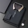 2026 Nueva Camisa Polo de Manga Larga para Hombre de Otoño, Estilo de Negocios con Cuello de Tijera, Camisa Polo Ajustada de Manga Larga de Color Sólido