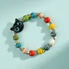 Pulsera de cerámica de Jingdezhen, nueva y que no se decolora, para estudiantes mujeres, pulsera de cuentas de estilo antiguo, pulsera de cerámica fresca y moderna