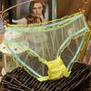 Ropa interior de malla transparente para mujer más vendida, calzones de encaje ligeros y transpirables, pantalones para niñas, entrepierna de algodón, ropa interior sexy para mujer