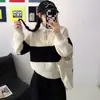 Suéteres de Punto Casuales Holgados Estilo Coreano con Mangas Largas para Mujer Otoño e Invierno Nueva Ropa Exterior Suéter Polo para Mujer