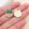 30 accesorios para joyería DIY: Árbol de Navidad de dibujos animados estilo gota de aceite, muñeco de nieve, Papá Noel y campanas como colgantes de regalo hechos de aleación de zinc