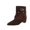 Botines de Gamuza Retro con Punta, Aumentadores de Altura Internos, Estilizadores de Figura, para Mujer, 2026, Estilo Versátil, Botines de Tobillo, Otoño Invierno, Botines Chelsea