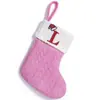 Decoração de Natal Transfronteiriça Meias de Natal Rosas Tricotadas Bordado Criativo de Letras Árvore de Natal para Janela Enfeites de Presente