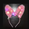 Tiara de Orelha de Coelho Luminosa para Adultos, Acessórios de Cabelo de Pelúcia com Glitter para Crianças, Adereços de Performance para Eventos, Adereços de Cabeça para Fantasia de Bar