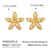 Pendientes de Flor Ins Casual Europeos y Americanos para Viaje Joyería de Acero de Titanio Oro 18K Accesorios de Verano Dopamina Elegantes para Mujer