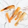 Peine antiestático de tendón de res plegable constantemente no pierde dientes peine de dientes anchos mango largo peine de cuerno de plástico hombres y mujeres peine pequeño de masaje