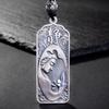 Colgante de plata esterlina S999 collar de mantra de seis sílabas para hombres y mujeres Guanyin Buda Sakyamuni colgante cuadrado de plata pura