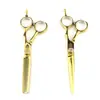 Tijeras de Peluquería Color Dorado, Tijeras para Cortar el Cabello, Tijeras Planas, Tijeras Entresacadoras, Peluquero de Salón de Peluquería