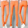 Pantalones de Lápiz de Cintura Media para Mujer Color Caramelo Sexy Elásticos Versátiles de Mezclilla Largos Pantalones Blancos Lisos para Mujer