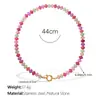 Brincos, Pulseiras, Colares Irregulares Coloridos com Contas de Novo Estilo Transfronteiriços, Conjunto de Aço Inoxidável Estilo Feriado Dopamina Leve Luxo