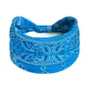 Faixa de Cabelo Colorida Retrô Europeia e Americana Castanha Padrão Paisley Edição Larga Headband Esportes Yoga Headwear Elástico Mulheres