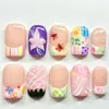 Verão Novo 3D Estéreo Morango Floral Borboleta Resina Pontas de Unha Usáveis 30 Peças Resina Nail Art Unhas Usáveis Atacado