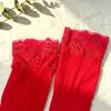 Medias de silicona antideslizantes hasta la rodilla con estampado de pavo real, ribete de encaje gris, estilo fino de primavera/verano, color liso, medias grises hasta el muslo